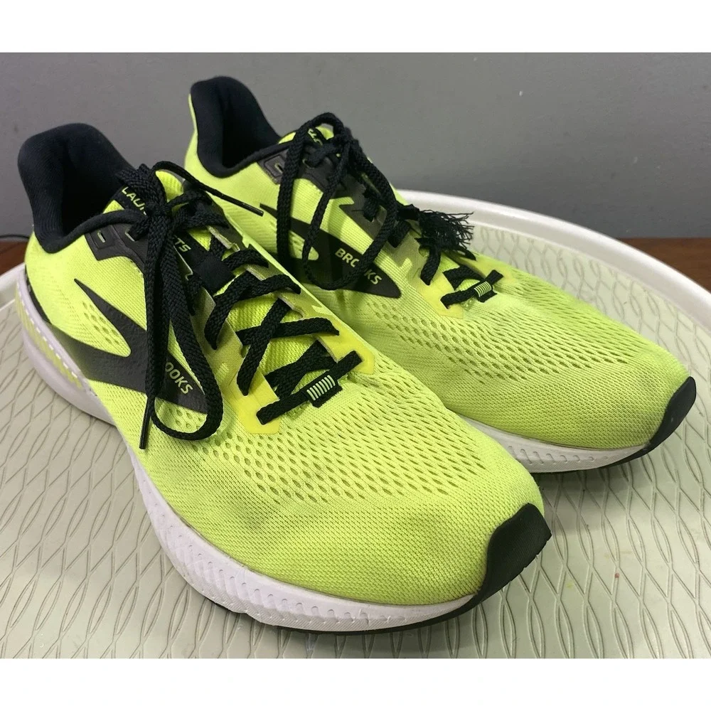 Brooks Launch 8 Men Neon Yellow & Black Running Track Sneakers 11.5